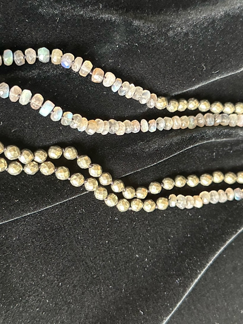 Labradorite Faceted Rondelle Necklace - Picture 3 of 3